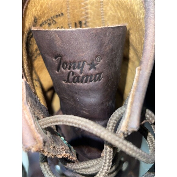 Tony Lama Vintage Packer Logger Boots Mens Size 11D Western Leather Lace Brown - Picture 10 of 14
